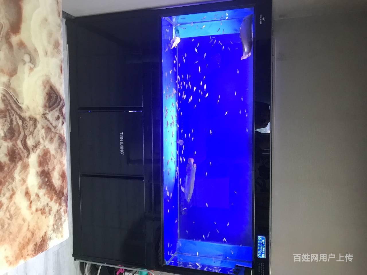 天王水族箱2米鱼缸包含下滤水泵滤材led全套带鱼