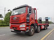解放J6前四后八平板车 运输大型挖机摊铺机拖板车