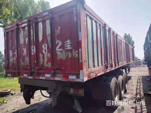 13米二手一体侧翻半挂车 整车不锈钢底 广东富华桥