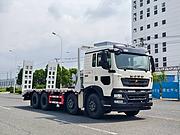 重汽豪沃金标TX前四后八平板车 拉大工程机械拖板车