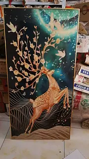 挂画  鹿上有钱