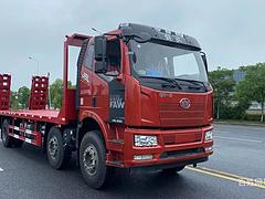 菏泽国六解放前四后四平板车15吨挖机拖板车配置价格图片
