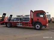 国六解放单桥挖机拖板车 平板拖车 厂家地址