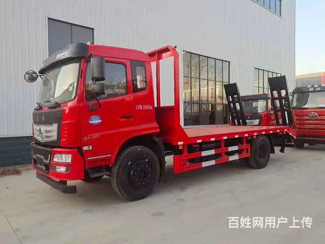 玉柴200马力东风单桥挖机平板拖车 15吨挖机板车 - 图片 1