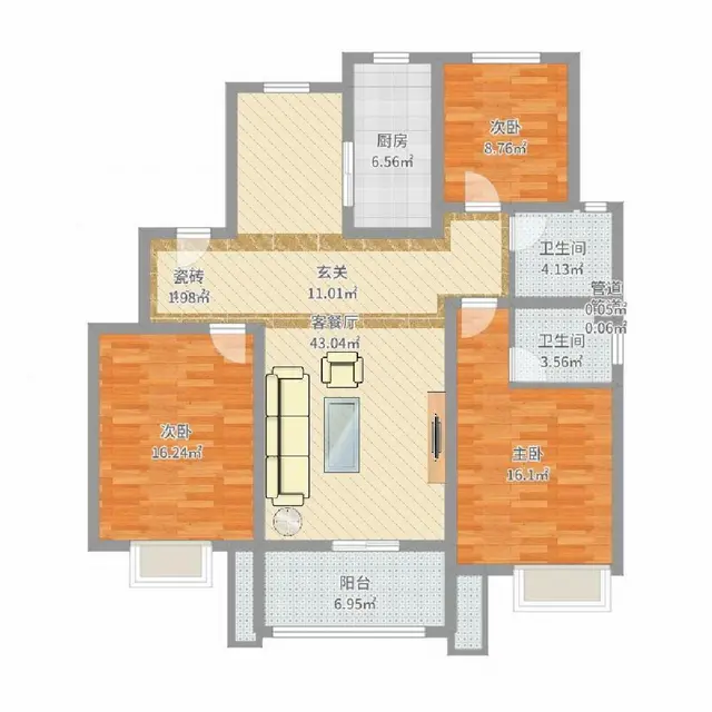 金谷华城紫金园电梯房高层2室2厅1卫拎包入住 - 图片 11