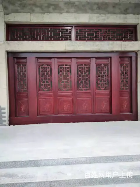 陕西宝鸡中式门窗花格木窗实木雕花门 - 图片 2