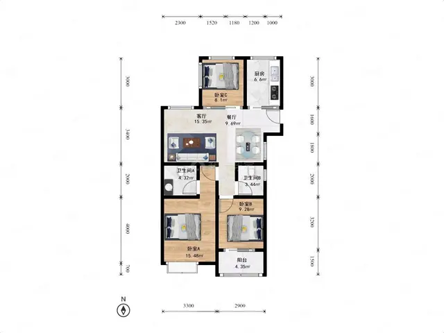 全屋新风，地暖中空调，全新未入住 - 图片 12