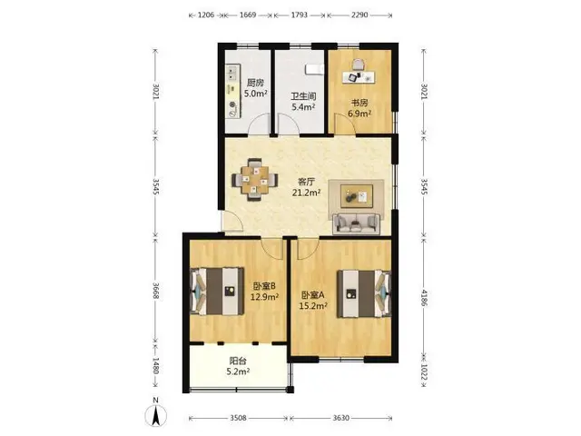 南大街大海阳路精装婚房3室新家具家电 - 图片 12