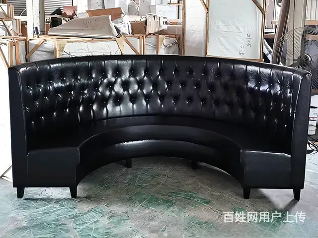 河南餐厅圆弧卡座沙发定制转角卡座双人位卡座 - 图片 4