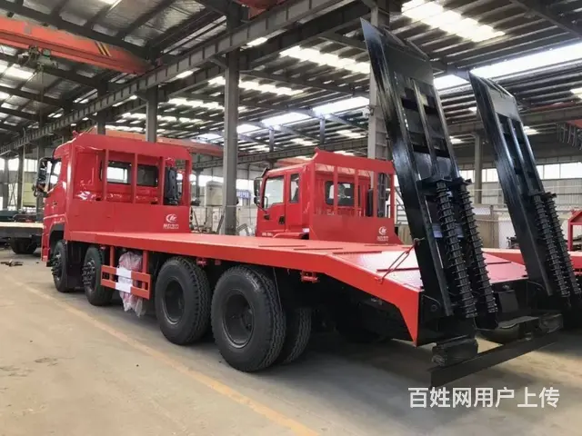 可拉350挖机 前四后八拖板车 四桥平板拖车 厂家 - 图片 9