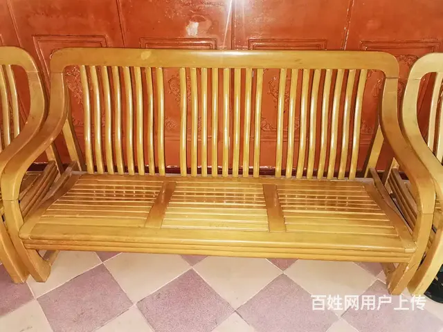 实木沙发   两个单人，一个三人沙发 - 图片 2