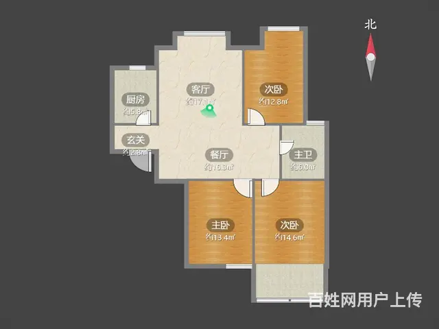 盘龙苑西区3室1厅1卫1阳台南北6/6层 - 图片 11