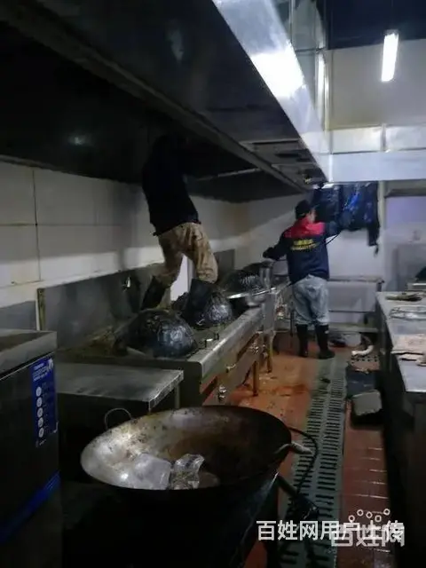 昆山市淀山湖酒店饭店单位食堂油烟机清洗油烟管道清洗 - 图片 2