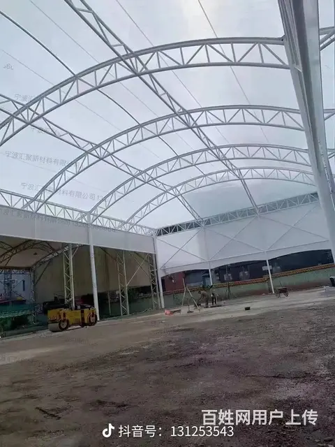 定制移动推拉雨棚伸缩式排挡遮阳蓬大型仓库物流户外电 - 图片 1