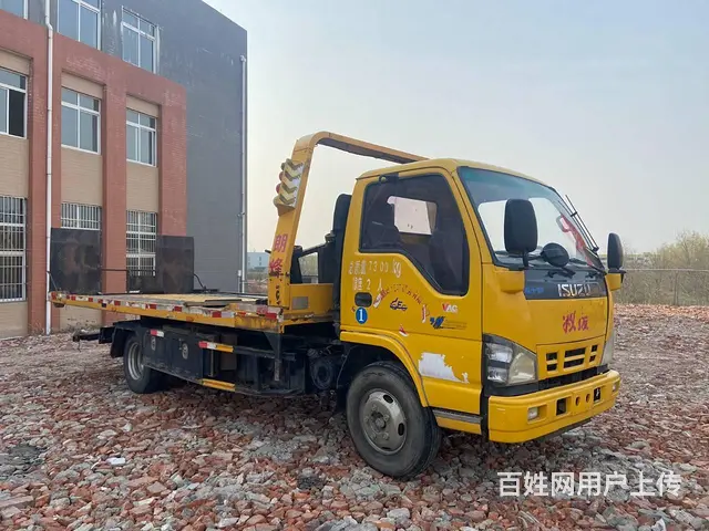 二手五十铃黄牌全落地一拖二清障车 - 图片 1