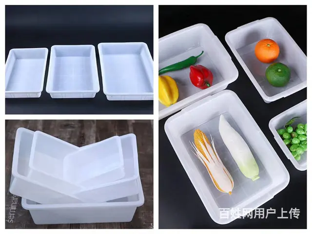 收纳盒整理塑料箱折叠箱面包筐周转筐物流箱塑料保温箱 - 图片 9