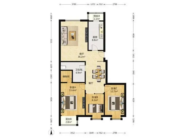 观邸国际三房两卫家电齐全业主自住看房可以长租 - 图片 11
