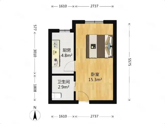 龙鼎万达嘉兴学院附近精装一室拎包入住包物业网络民用电 - 图片 9
