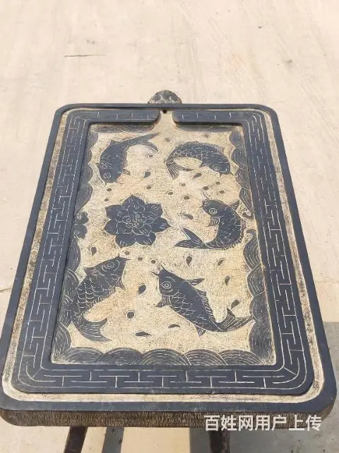 民国  精品青石 莲年有鱼(佘) - 图片 2