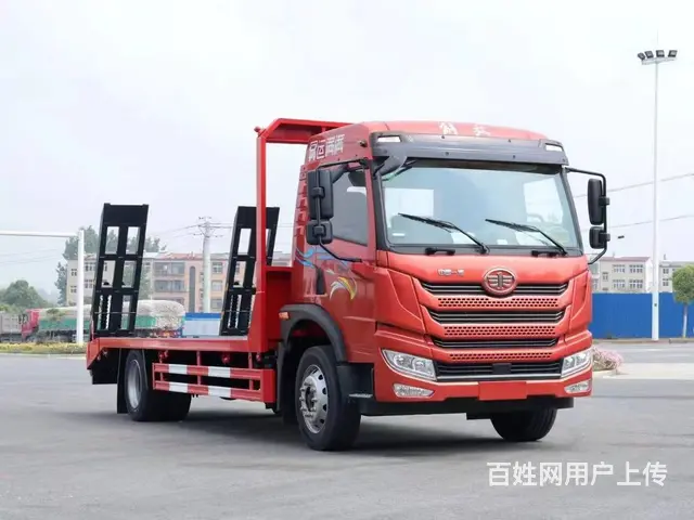解放龙V平板车 玉柴200马力低平板车可分期包上户 - 图片 1