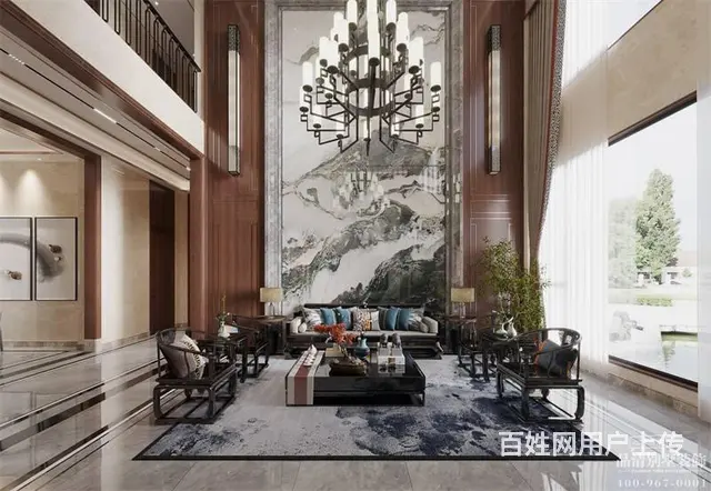 新中式风格800平米常州自建别墅装修案例 - 图片 2