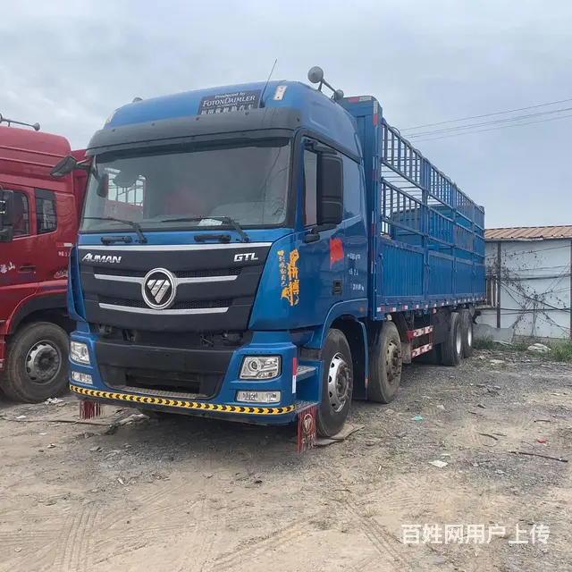 出售二手欧曼高栏载货车前四后八9.6米国五400 - 图片 1