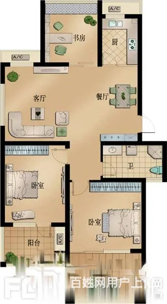 丽景苑，多层2楼，家电设施齐全，有钥匙 - 图片 9