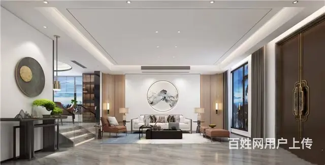 新中式风格480平米别墅装饰 - 图片 1