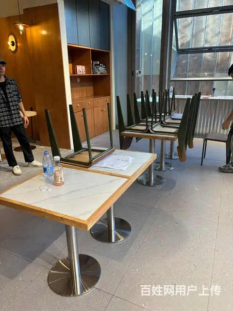 米粉面馆家具定制免漆板餐台储物型餐台快餐桌椅 - 图片 2