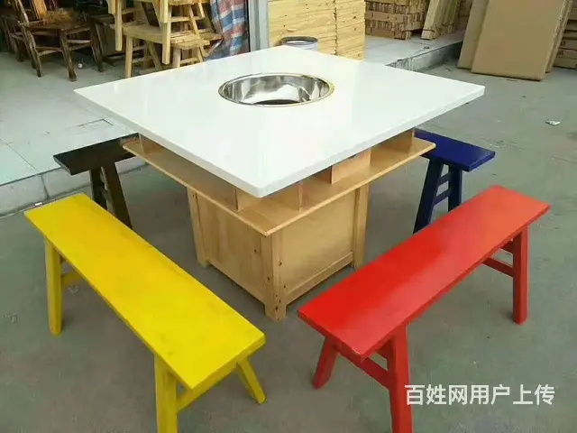 串串香实木火锅桌椅，火锅店桌椅，重庆火锅桌椅厂家 - 图片 6