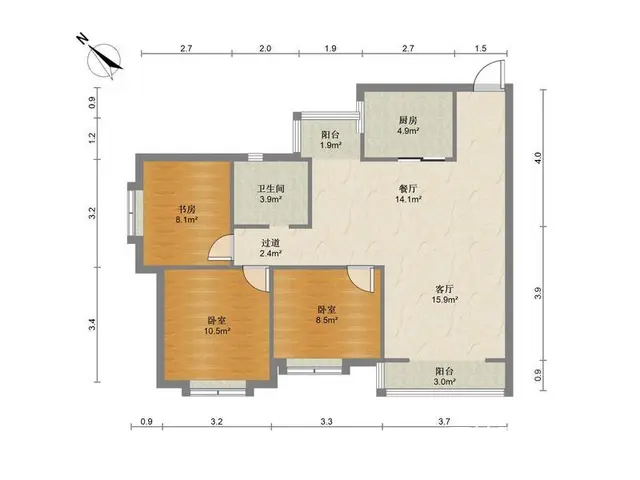 前山新城南向97平精装三房方便看房拎包入住仅售225万 - 图片 11