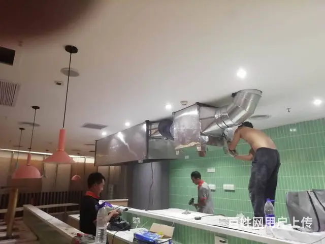 金湾炭火自助烤肉店下排烟设计安装油烟管道风机维修 - 图片 4