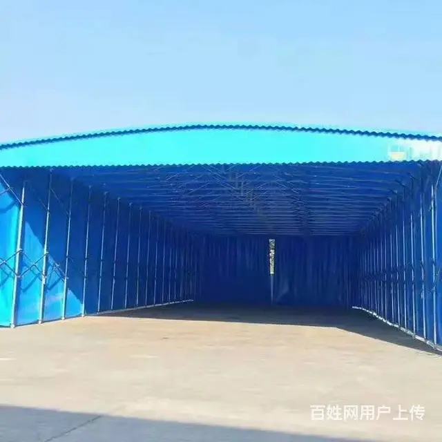 大型工地棚活动帐篷物流棚停车棚夜宵烧烤棚膜结构停车 - 图片 4