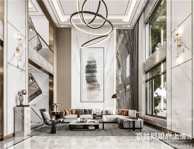 常州温莎美墅680平米现代轻奢风格 - 图片 1