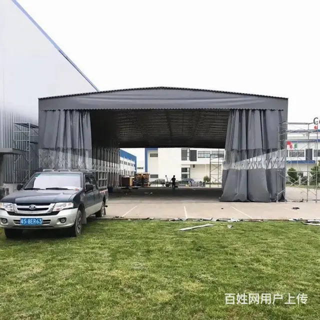 推拉雨棚仓库棚伸缩蓬篮球棚收缩帐篷移动遮阳棚 - 图片 4