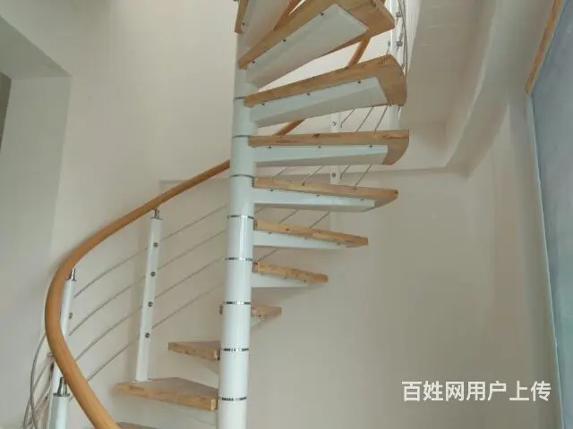 成都钢木楼梯实木楼梯栏杆扶手定制 - 图片 1