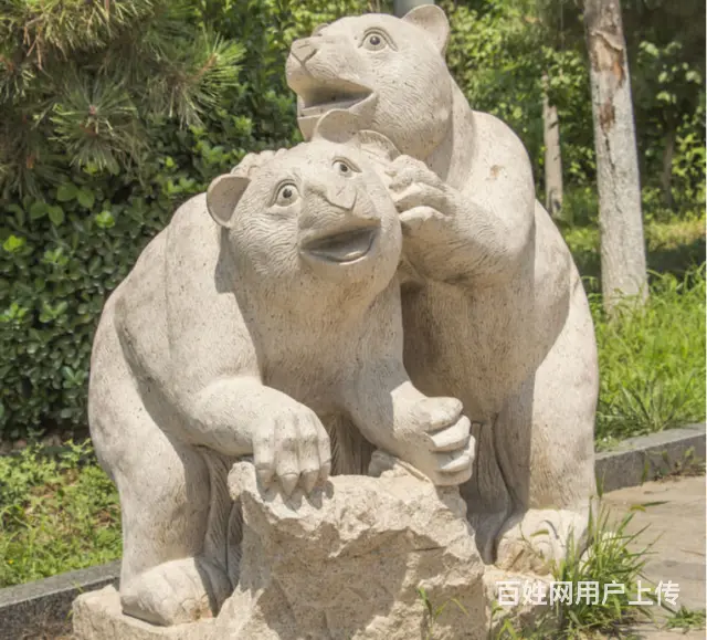 石雕动物熊#户外景观摆件 - 图片 1