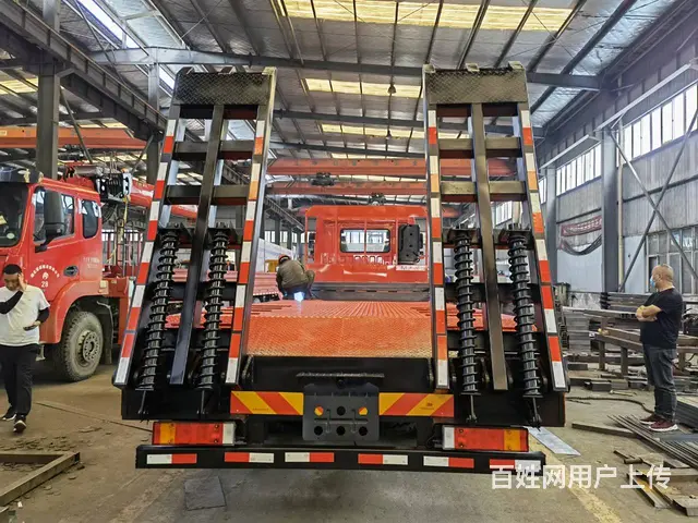 挖机摊铺机压路机拖板车 东风前四后八平板车新车二手 - 图片 10