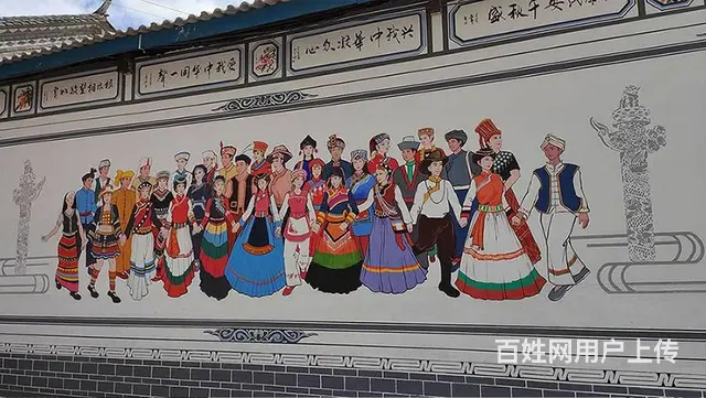 昆明彝族文化彩绘彝族撒梅支系墙绘墙画石林彝族彩绘 - 图片 2