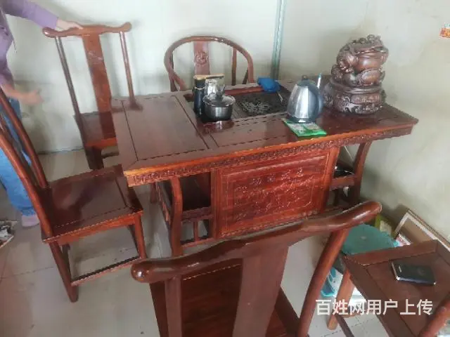实木泡茶桌，使用一年多还很新新场地换风格 - 图片 1