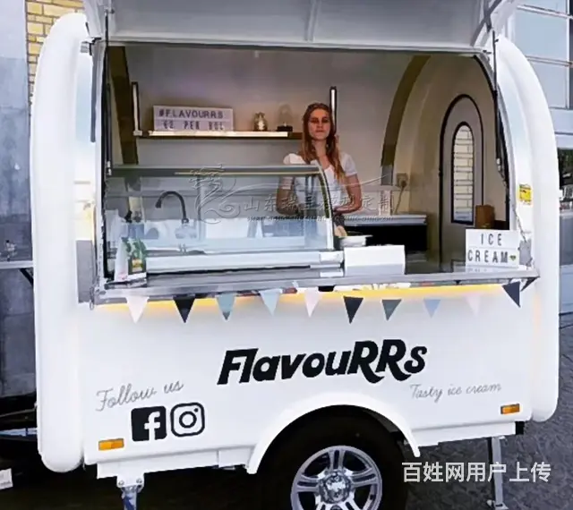 网红新型拖挂式餐车多功能餐车多用餐饮项目咖啡车奶茶 - 图片 2