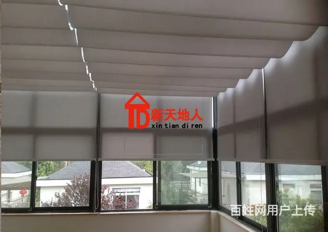 淄博电动窗帘开合帘梦幻帘阳光房智能窗帘遮阳帘天棚帘 - 图片 1