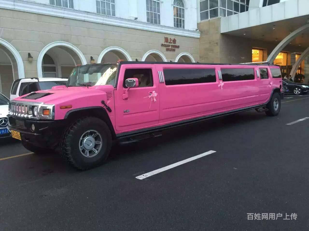 上海租悍马h2加长,上海哪里租悍马h2加长粉色婚车