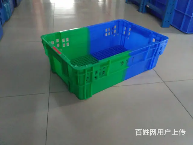 塑料冷藏箱塑料折叠箱双色颠倒箱斜插箱周转塑料箱水箱 - 图片 9