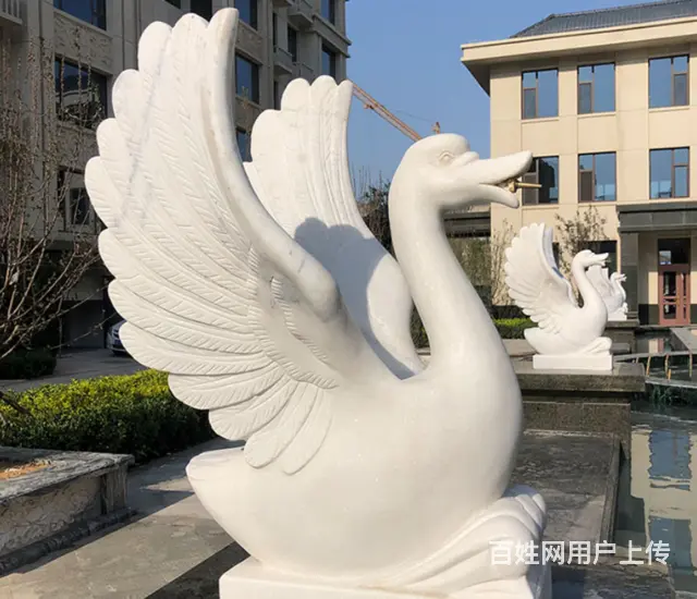 石雕天鹅#动物雕塑#园林景观装饰 - 图片 4