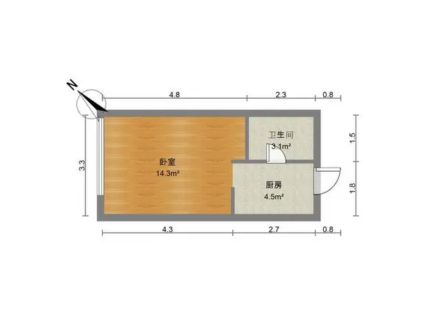 国子间 一中一小附近1室0厅37m?校区直接用诚心出售 - 图片 5