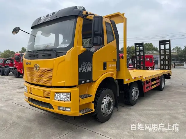 三门峡国六解放三桥拖车150挖机神白平板车价格多少 - 图片 2