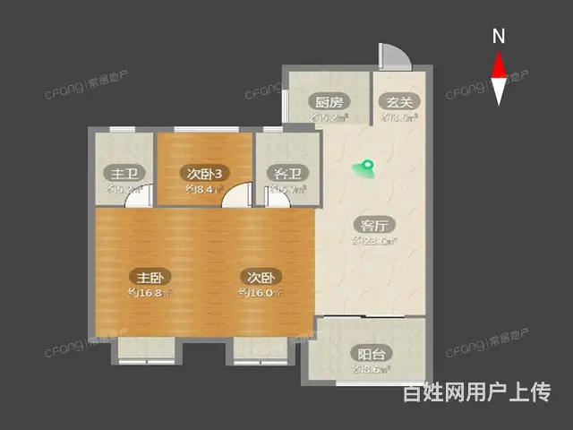 清潭西路陈渡新苑桂花园旁 路劲城市印象 3室毛胚 - 图片 1