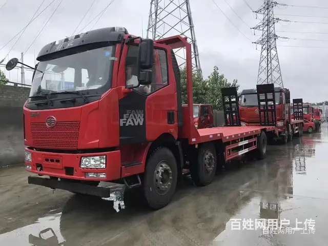 海口国六解放三桥拖车9米纯平板车全部办完多少钱一台 - 图片 4
