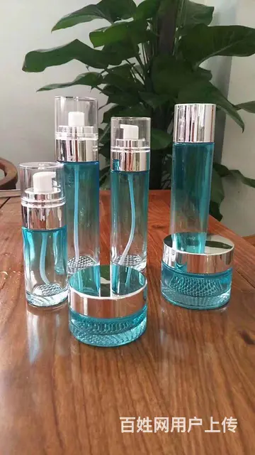 玻璃套装瓶蒙砂烫金印字生产厂 - 图片